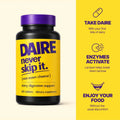Daire lactase enzyme supplement, 60 tablets — take with first bite of dairy to break down lactose and avoid discomfort